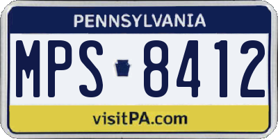 PA license plate MPS8412
