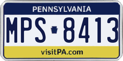 PA license plate MPS8413