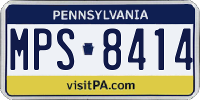 PA license plate MPS8414