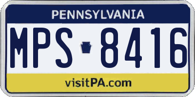 PA license plate MPS8416