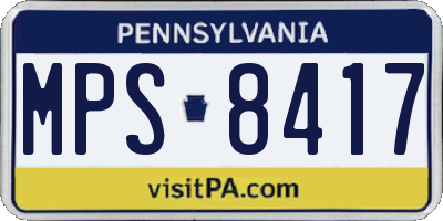 PA license plate MPS8417