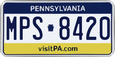 PA license plate MPS8420