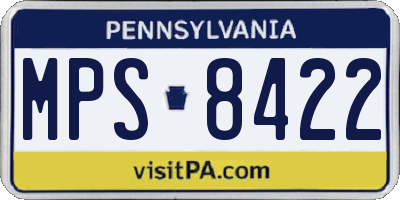 PA license plate MPS8422