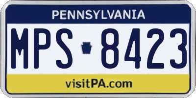 PA license plate MPS8423