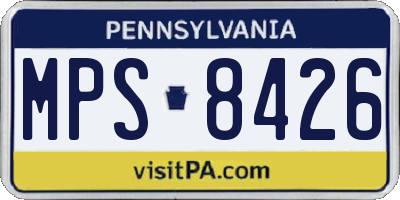 PA license plate MPS8426