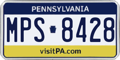 PA license plate MPS8428