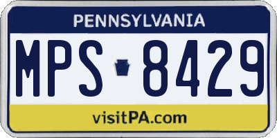PA license plate MPS8429
