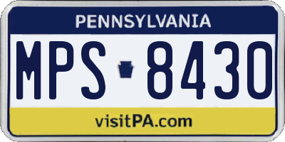 PA license plate MPS8430