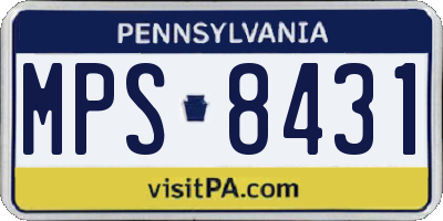 PA license plate MPS8431