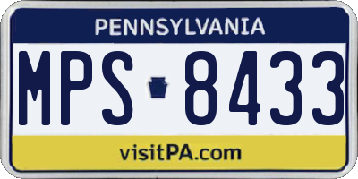 PA license plate MPS8433