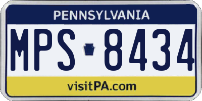 PA license plate MPS8434
