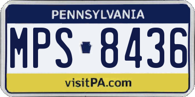 PA license plate MPS8436