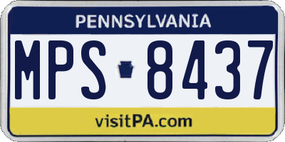 PA license plate MPS8437