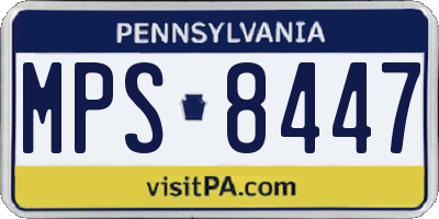 PA license plate MPS8447
