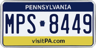 PA license plate MPS8449