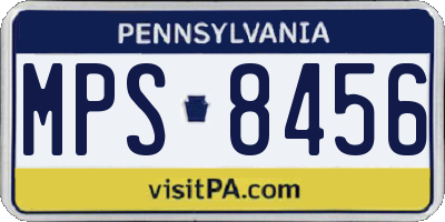 PA license plate MPS8456