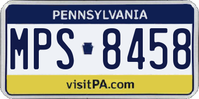 PA license plate MPS8458