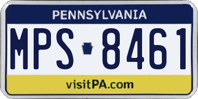 PA license plate MPS8461