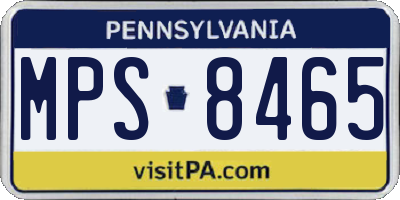PA license plate MPS8465