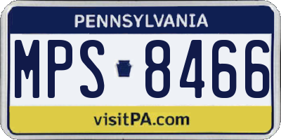 PA license plate MPS8466