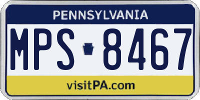 PA license plate MPS8467