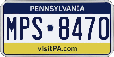 PA license plate MPS8470