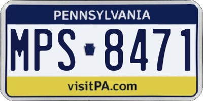PA license plate MPS8471