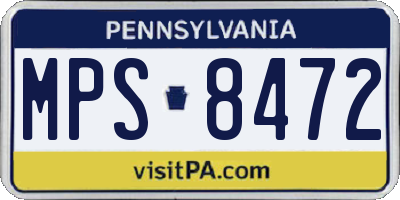 PA license plate MPS8472