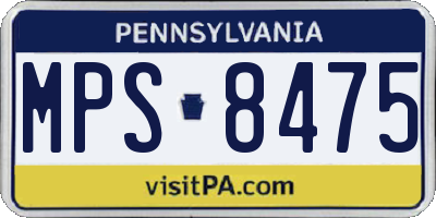 PA license plate MPS8475
