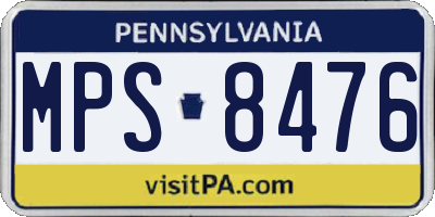 PA license plate MPS8476
