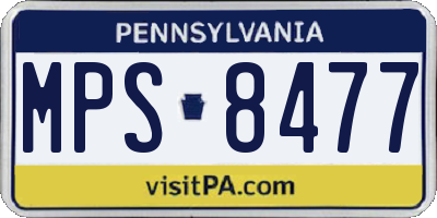 PA license plate MPS8477