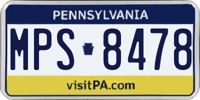 PA license plate MPS8478