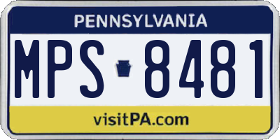 PA license plate MPS8481
