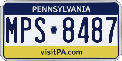 PA license plate MPS8487
