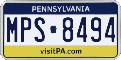PA license plate MPS8494