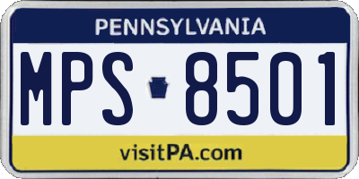 PA license plate MPS8501