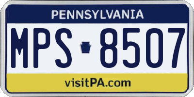PA license plate MPS8507