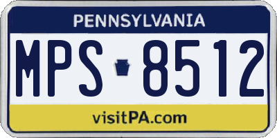 PA license plate MPS8512