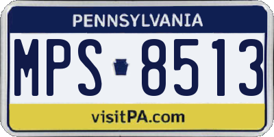 PA license plate MPS8513