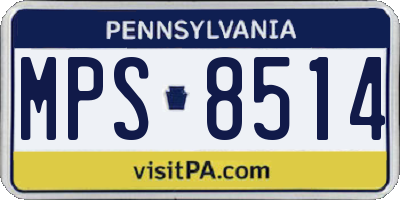 PA license plate MPS8514