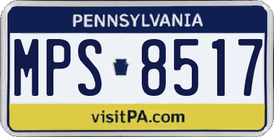 PA license plate MPS8517