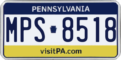 PA license plate MPS8518