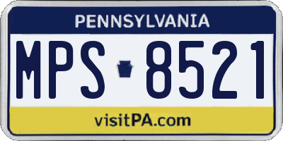 PA license plate MPS8521
