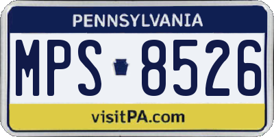 PA license plate MPS8526