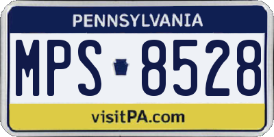 PA license plate MPS8528