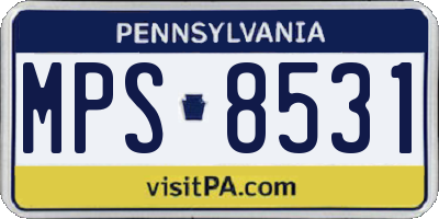PA license plate MPS8531