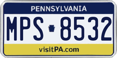 PA license plate MPS8532
