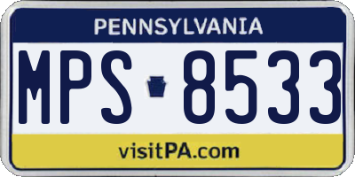 PA license plate MPS8533