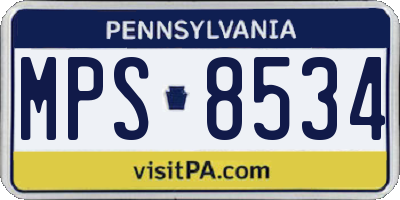 PA license plate MPS8534