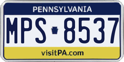 PA license plate MPS8537